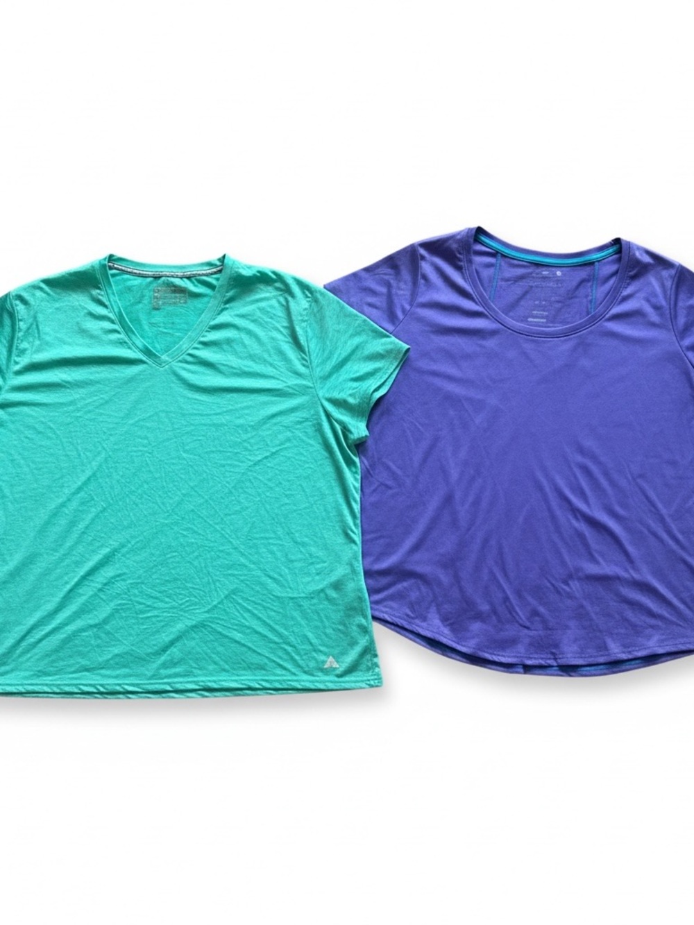 Lot Of 2 Plus Size Athletic Workout Tops Women Sz 3X Plus Size Green Blue